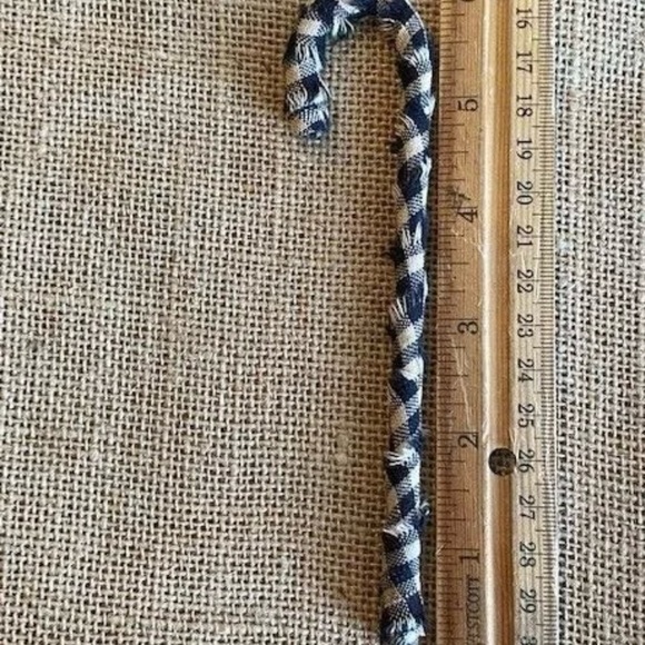 12 Primitive 6" Handmade black plaid Fabric Candy Canes Christmas Ornaments - Picture 5 of 6